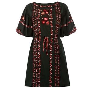 Free People | Dresses | Free People Woven Dress Intricate Mini Swing ...